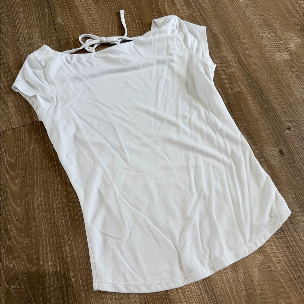 Free people White Women's Tie-Back Short Sleeve Top